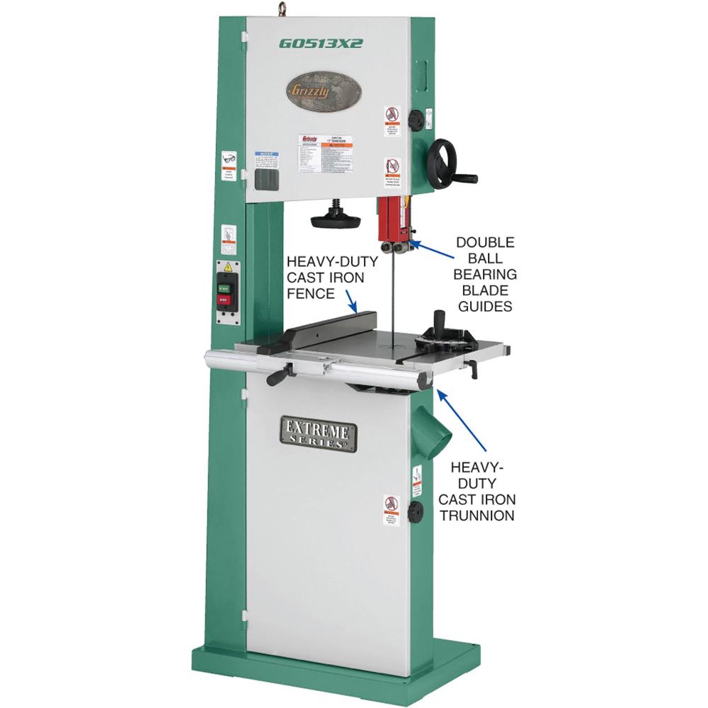 17" 2 HP Bandsaw w/ Cast-Iron Trunnion
