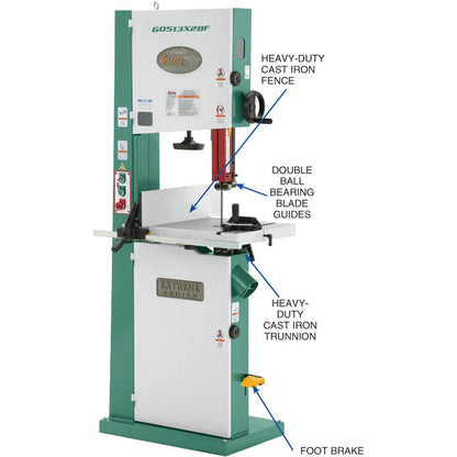 17" 2 HP Extreme Series Bandsaw w/ Cast-Iron Trunnion & Foot Brake