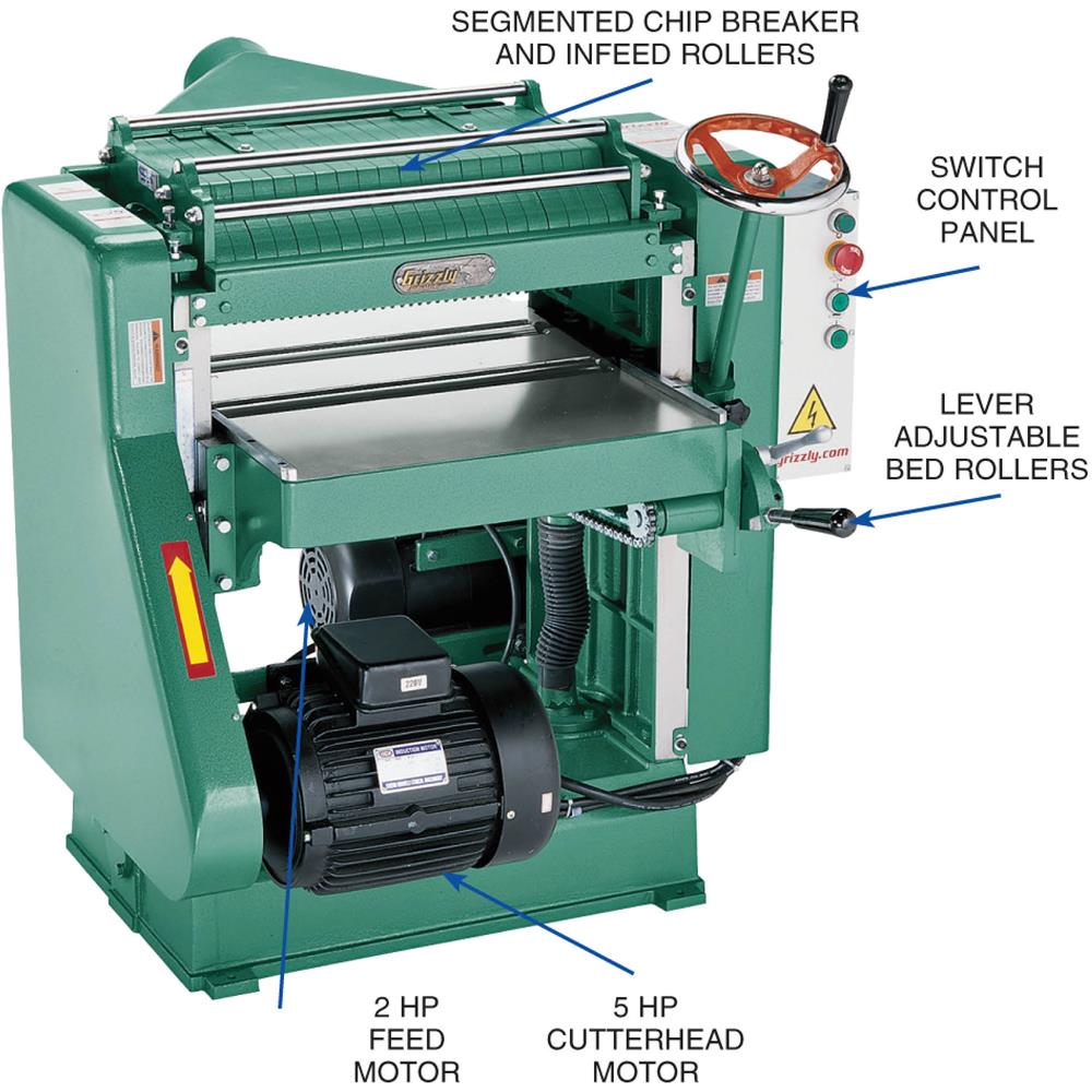 20" 5 HP Spiral Cutterhead Planer