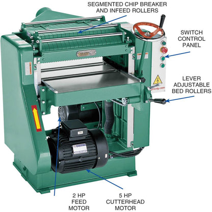 20" 5 HP Spiral Cutterhead Planer