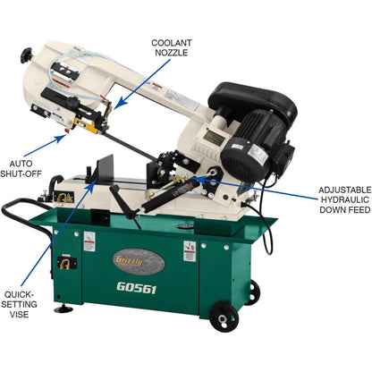 7" x 12" 1 HP Horizontal Metal Cutting Bandsaw