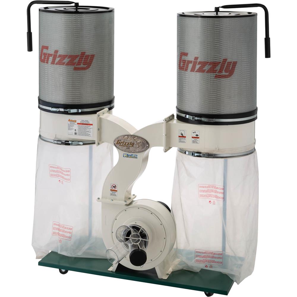 3 HP Double Canister Dust Collector w/ Aluminum Impeller