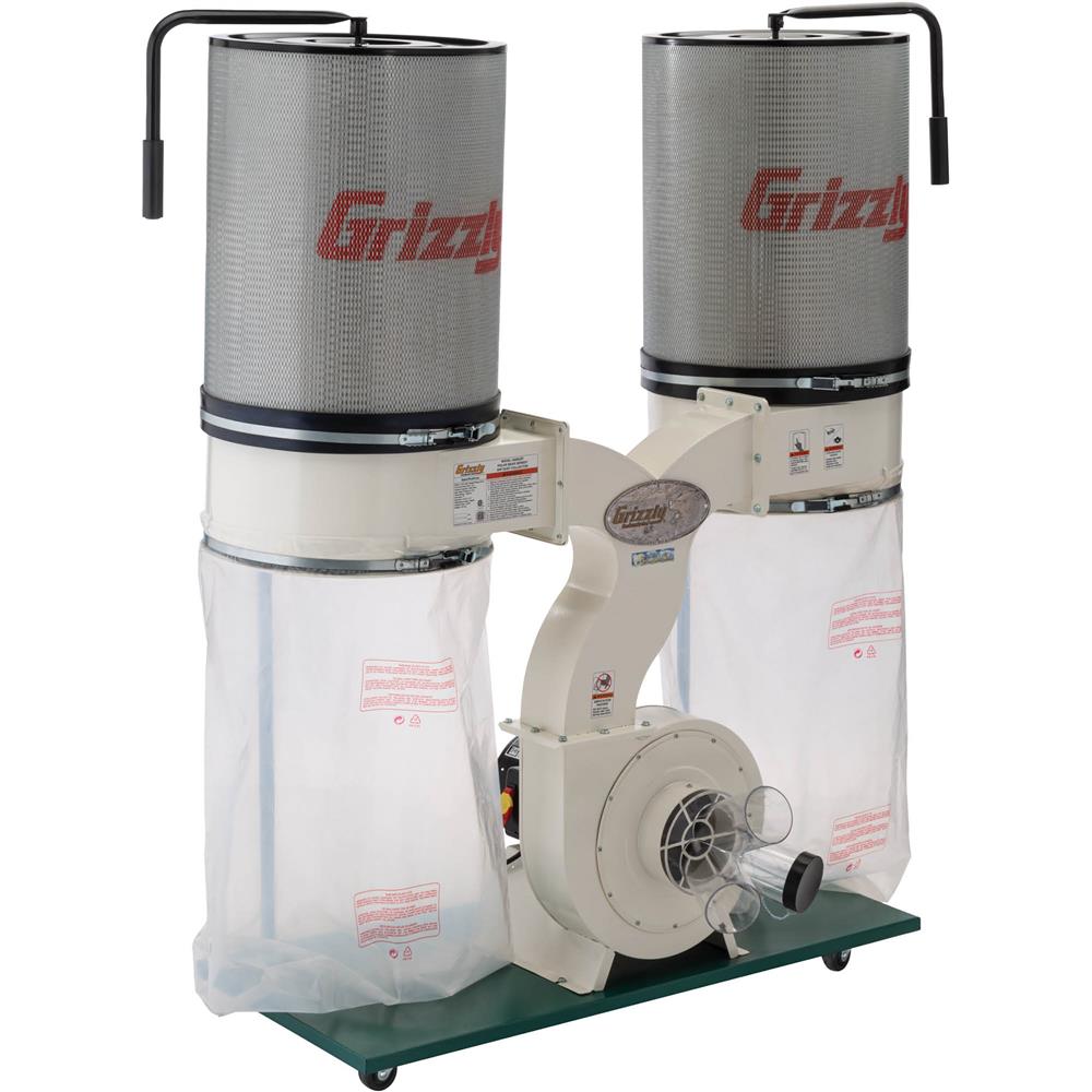 3 HP Double Canister Dust Collector w/ Aluminum Impeller