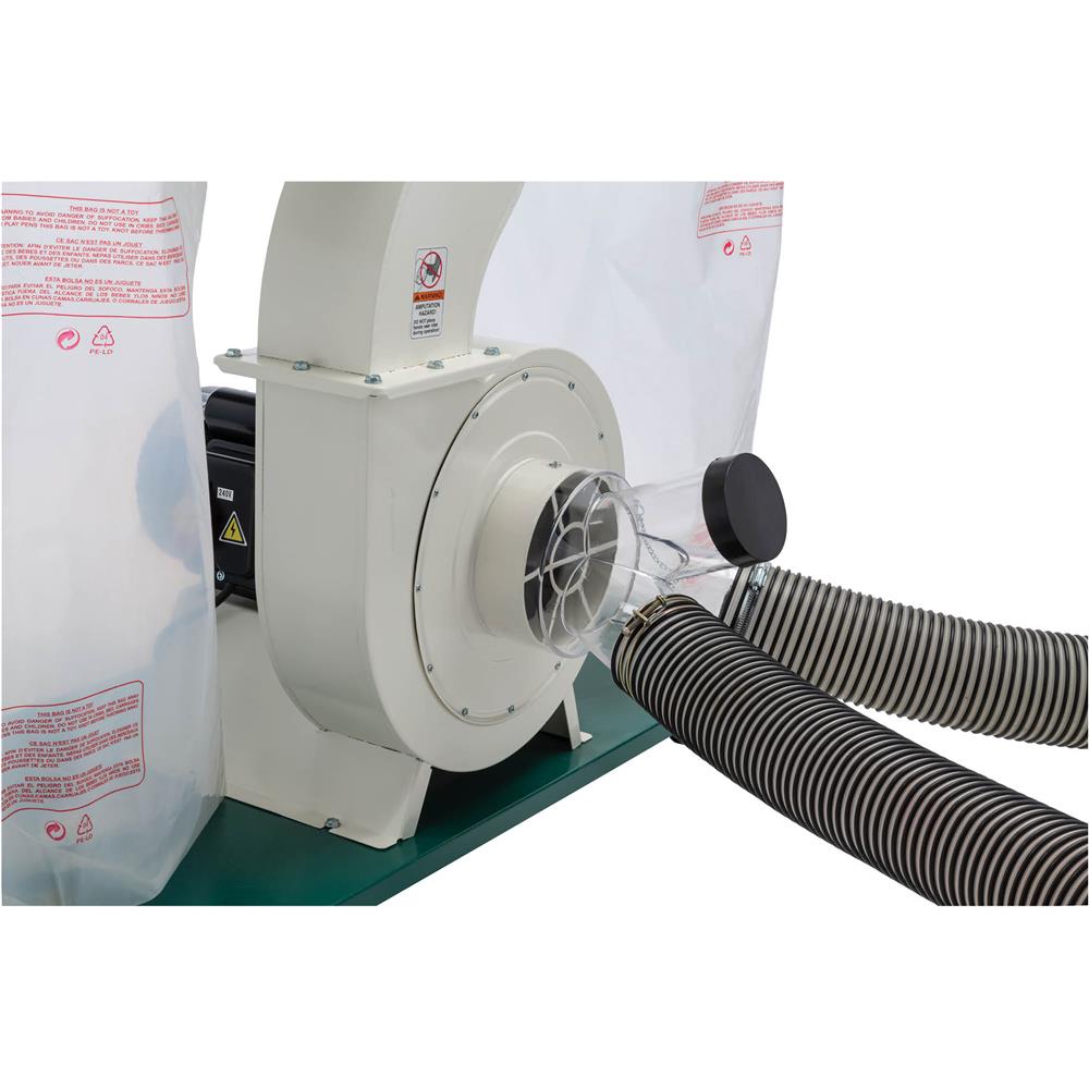 3 HP Double Canister Dust Collector w/ Aluminum Impeller