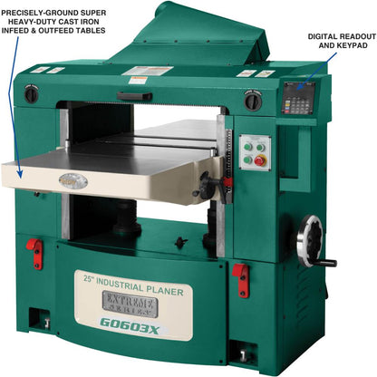 25" 15 HP 3-Phase Extreme-Series Planer w/ Helical Cutterhead