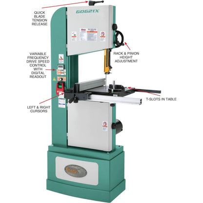 13-1/2" 1-1/4 HP Vertical Wood/Metal Bandsaw