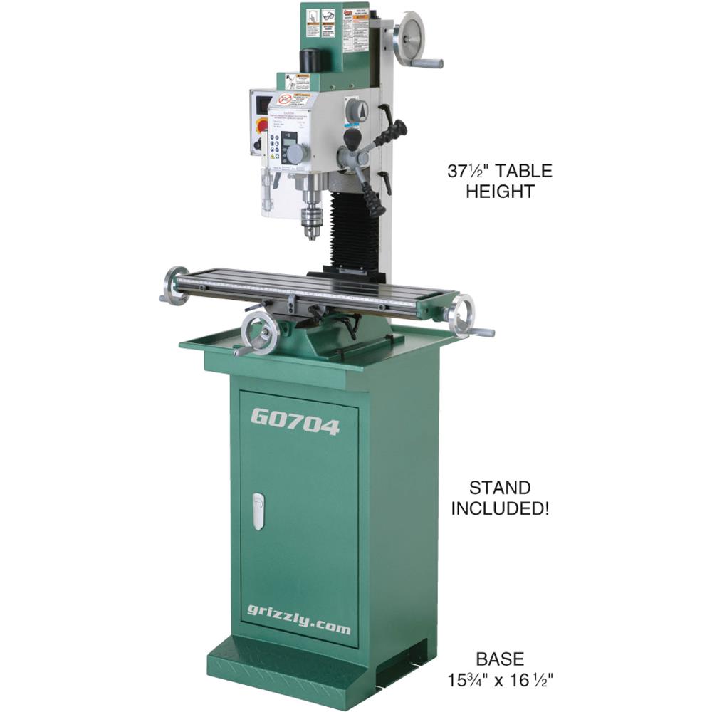7" x 27" 1 HP Mill/Drill with Stand