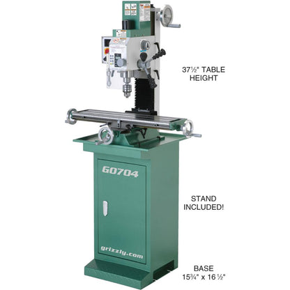 7" x 27" 1 HP Mill/Drill with Stand