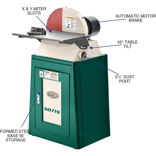 15" Disc Sander with Electronic Brake