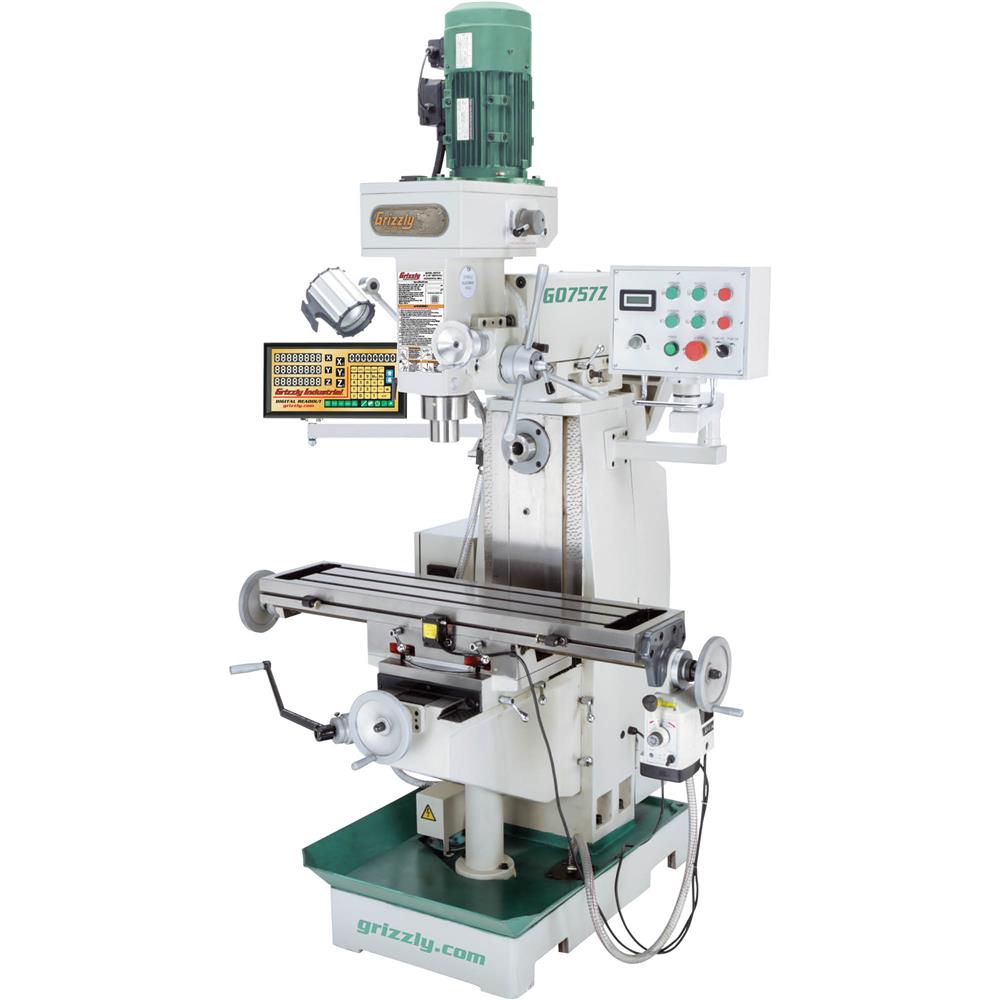9" x 39" 3 HP Variable-Speed Horizontal/Vertical Mill with DRO