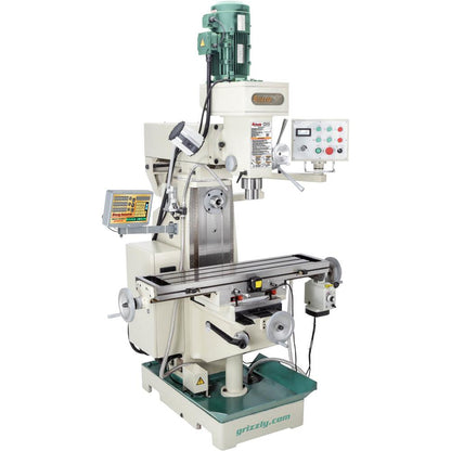 9" x 39" 3 HP Variable-Speed Horizontal/Vertical Mill with DRO