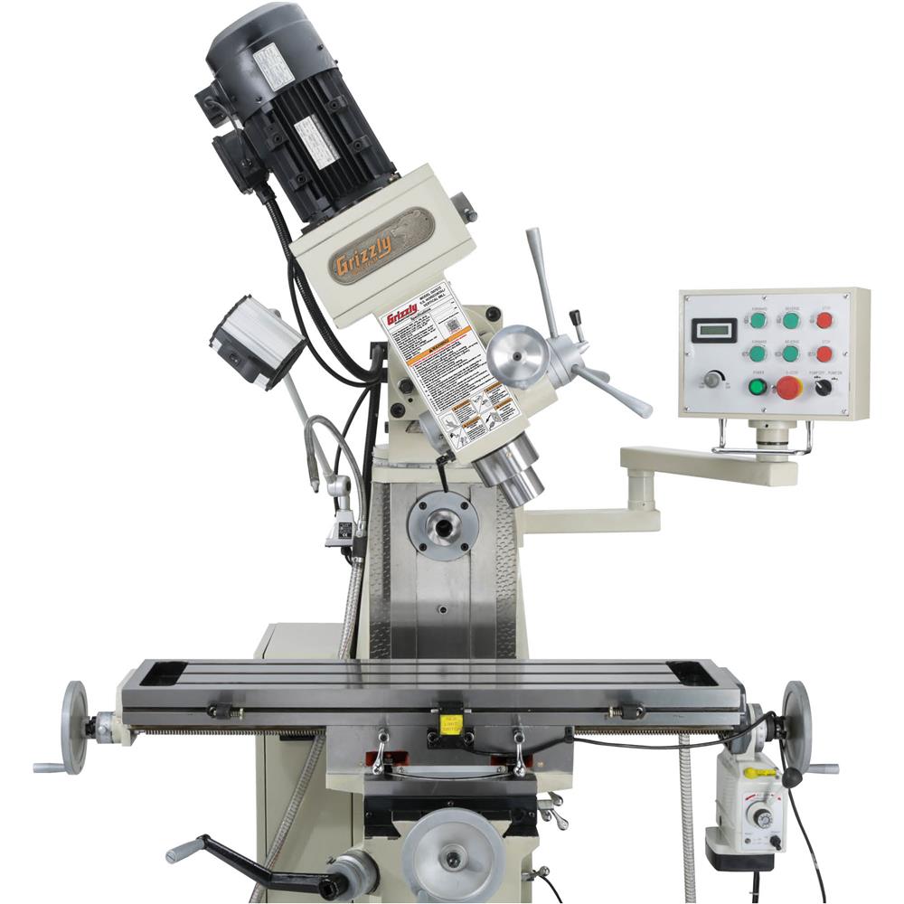9" x 39" 3 HP Variable-Speed Horizontal/Vertical Mill with DRO