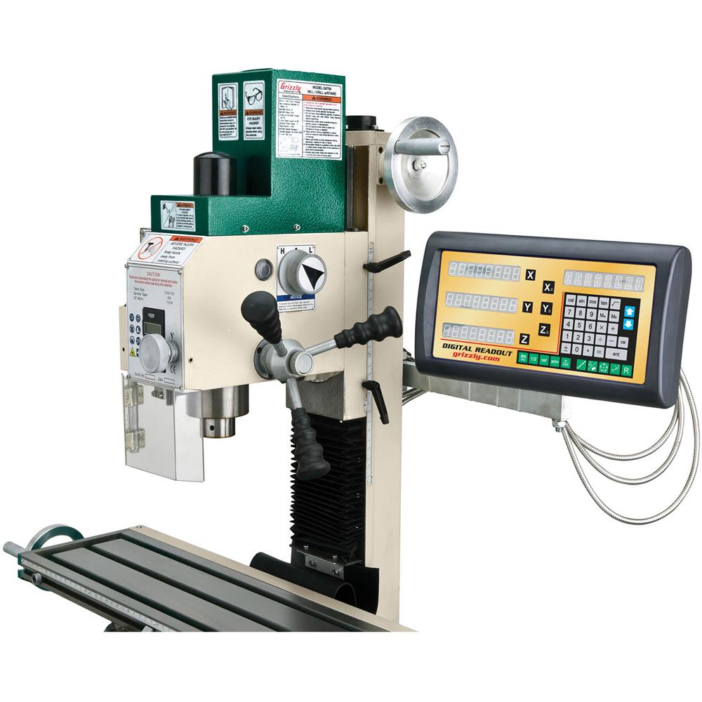 7" x 27" 1 HP Mill/Drill w/ Stand & DRO