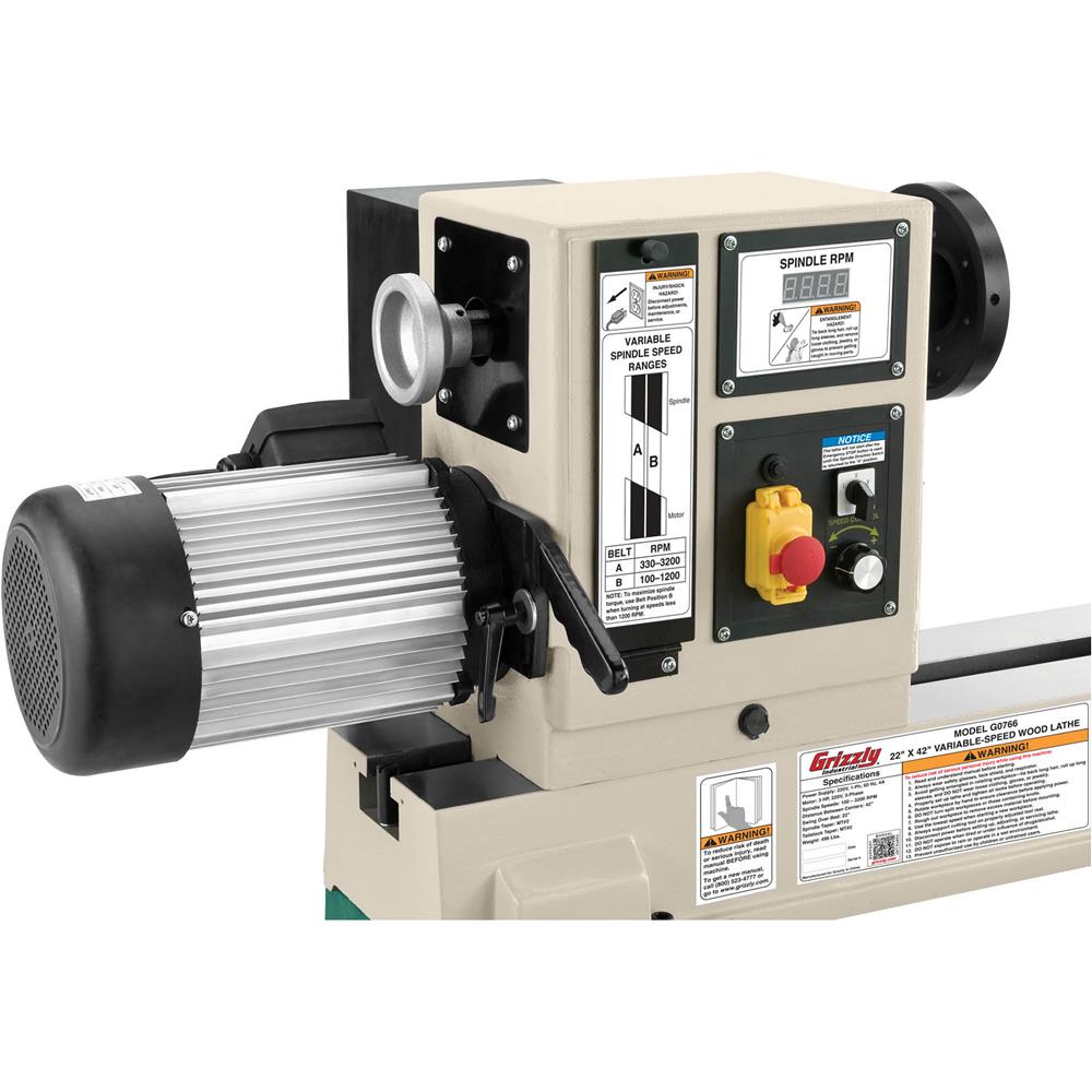 22" x 42" Variable-Speed Wood Lathe