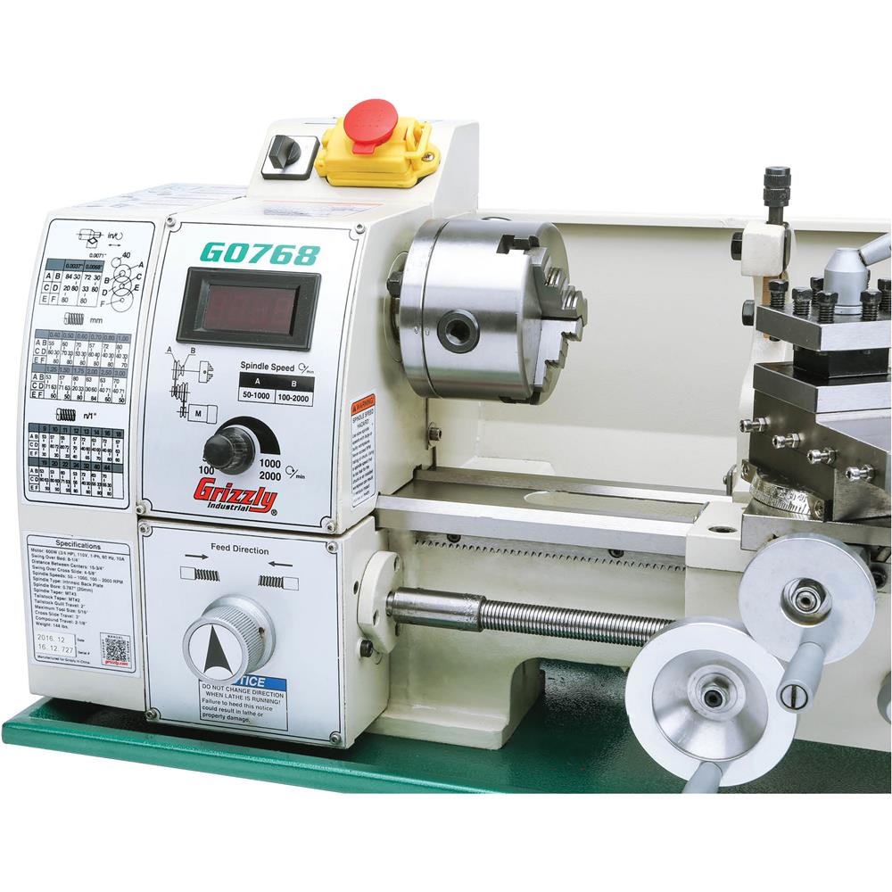 8" x 16" Variable-Speed Benchtop Metal Lathe