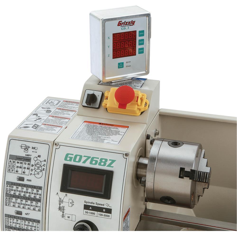 8" x 16" Variable-Speed Benchtop Metal Lathe with DRO