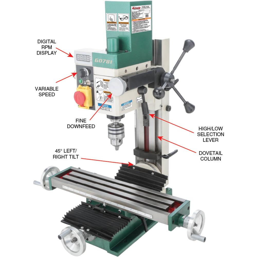4" x 18" 3/4 HP Mill/Drill