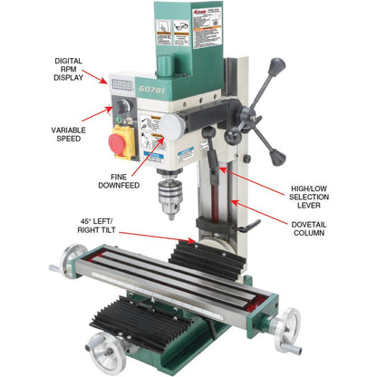 4" x 18" 3/4 HP Mill/Drill