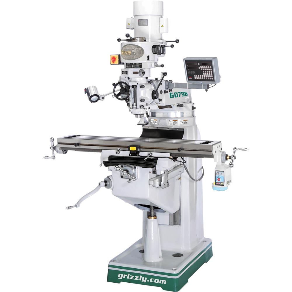 9" x 49" Vertical Mill with Power Feed and DRO
