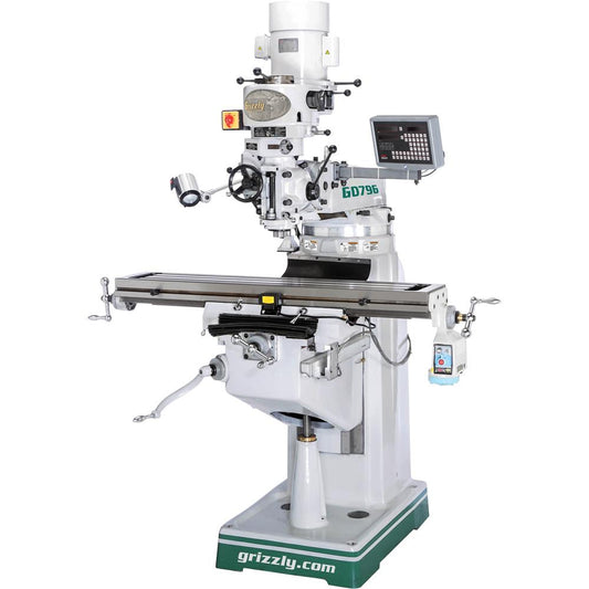 9" x 49" Vertical Mill with Power Feed and DRO