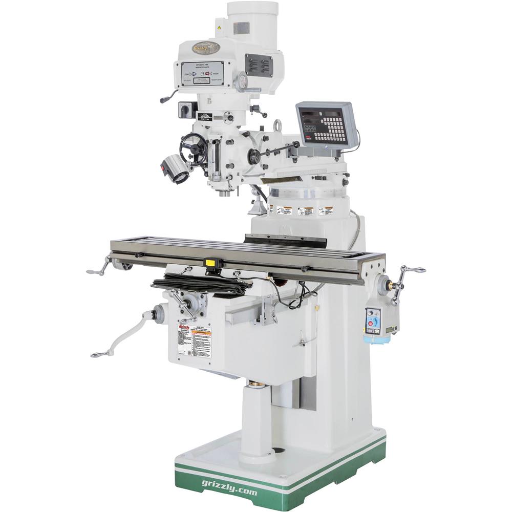 10" x 50" 3 HP Variable-Speed Vertical Mill with Power Feed and DRO