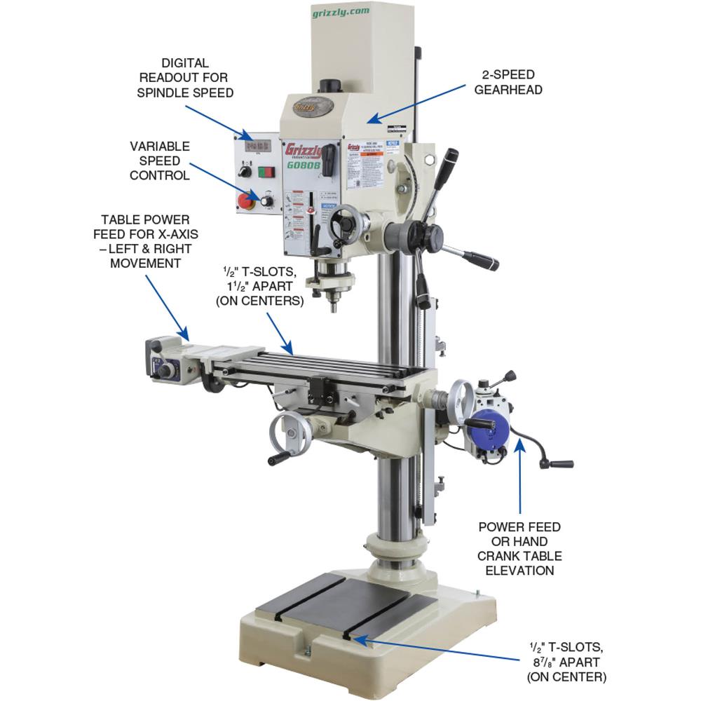 20-3/4" Gearhead Drill Press w/ Cross-Slide Table
