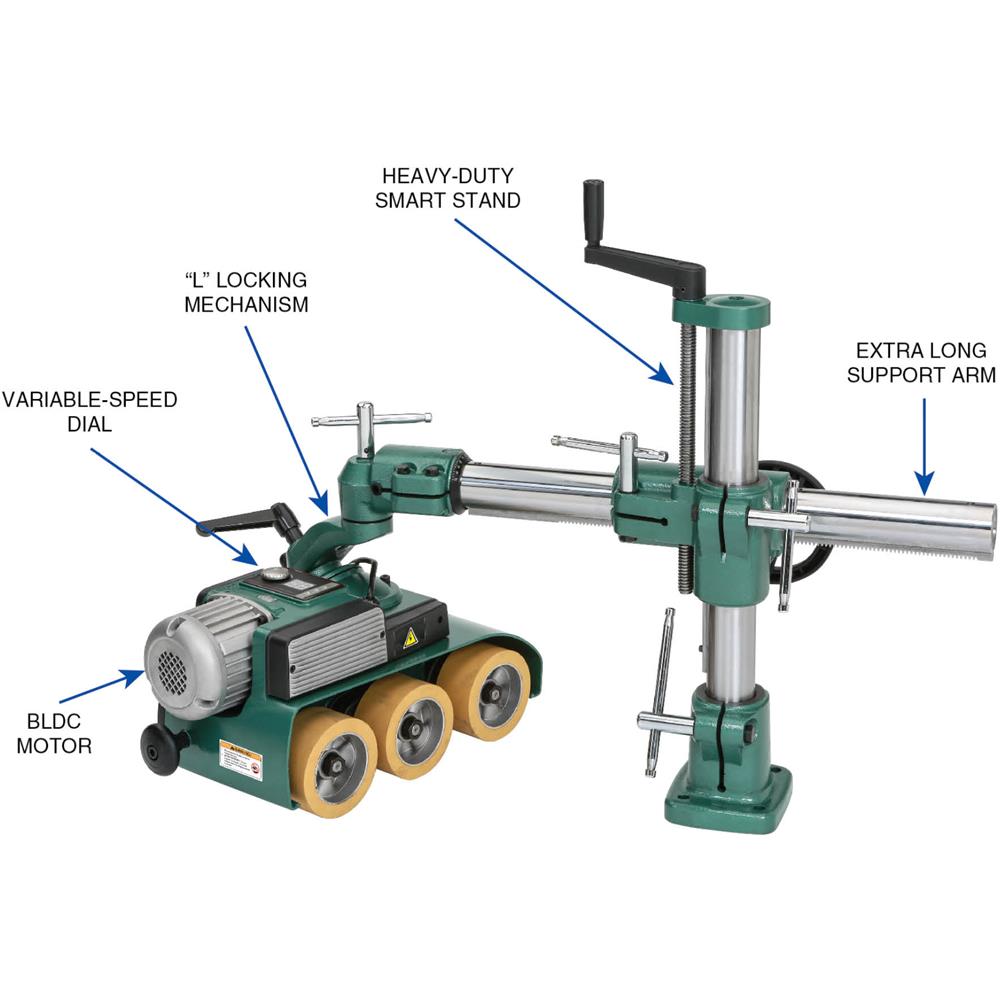 2/3 HP Variable-Speed 3-Roller Power Feeder, Single-Phase