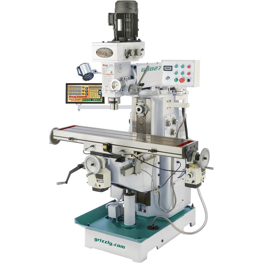 11" x 50" 2 HP Horizontal/Vertical Mill with DRO