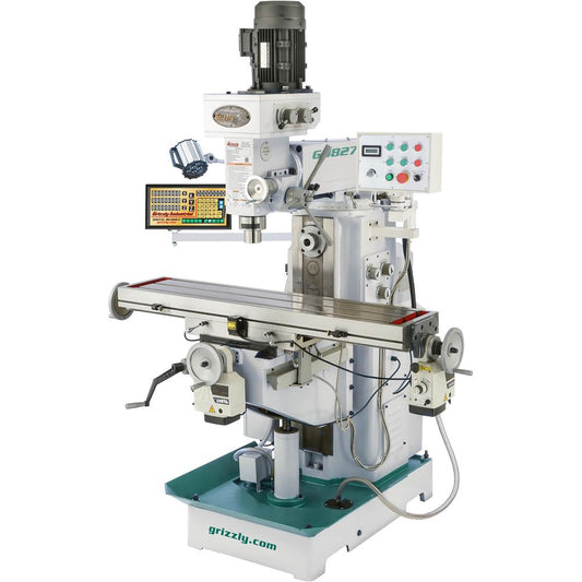 11" x 50" 2 HP Horizontal/Vertical Mill with DRO