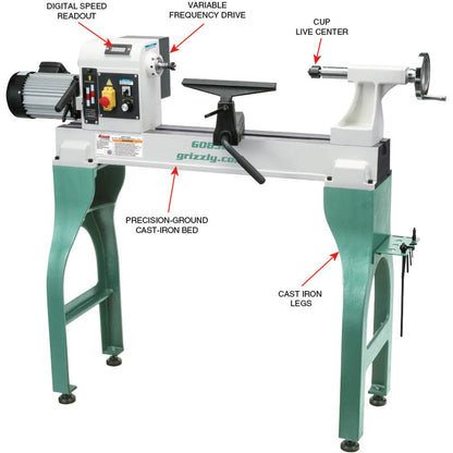 16" x 24" Variable-Speed Wood Lathe