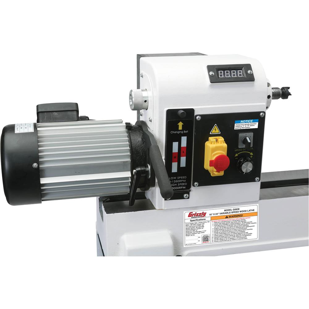 16" x 24" Variable-Speed Wood Lathe