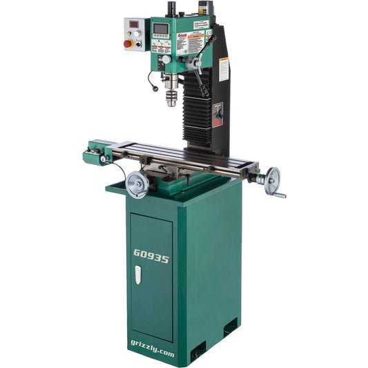 7" x 29" 1-1/2 HP Mill/Drill w/ Power Head Elevation & DRO