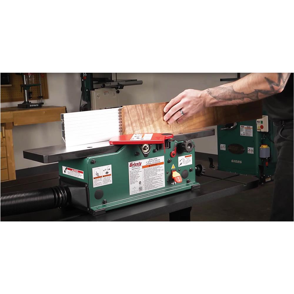 6" Benchtop Jointer with Spiral-Type Cutterhead