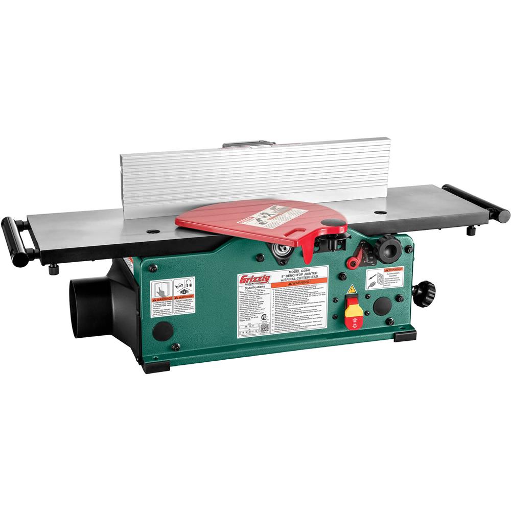 8" Benchtop Jointer with Spiral-Type Cutterhead