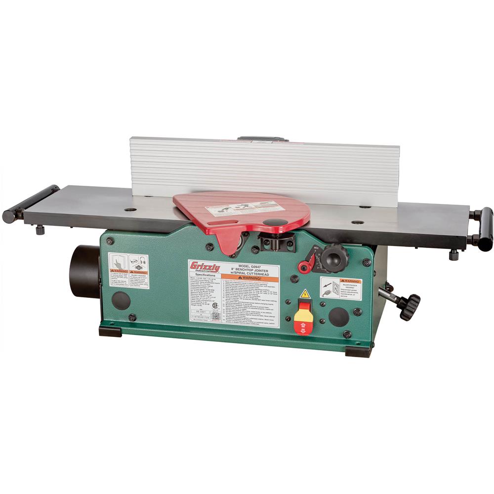 8" Benchtop Jointer with Spiral-Type Cutterhead