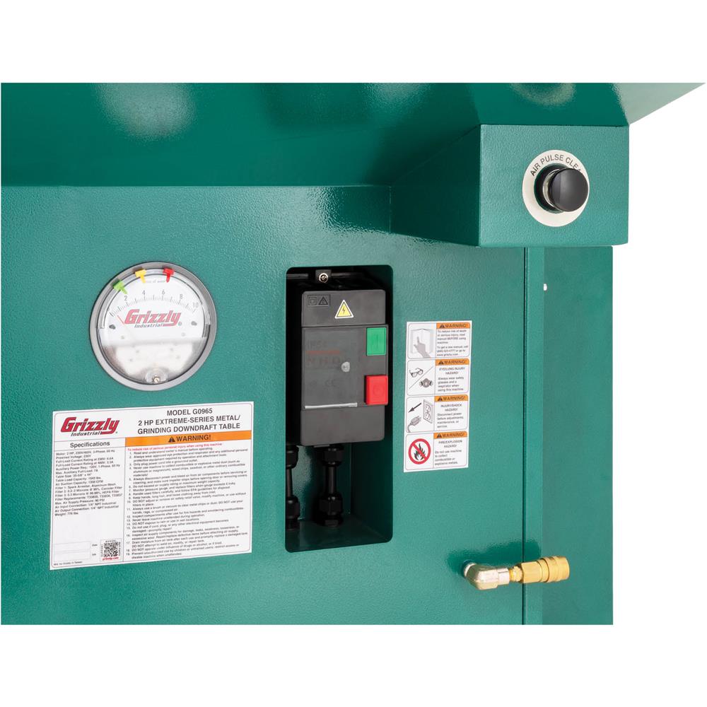 2 HP Metalworking Downdraft Table