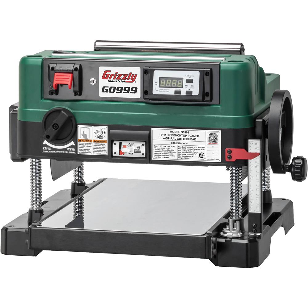 15" 2 HP Benchtop Planer with Spiral Cutterhead