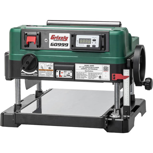 15" 2 HP Benchtop Planer with Spiral Cutterhead