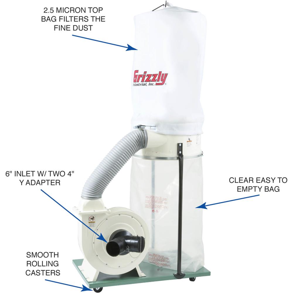 2 HP Dust Collector with Aluminum Impeller - Polar Bear Series