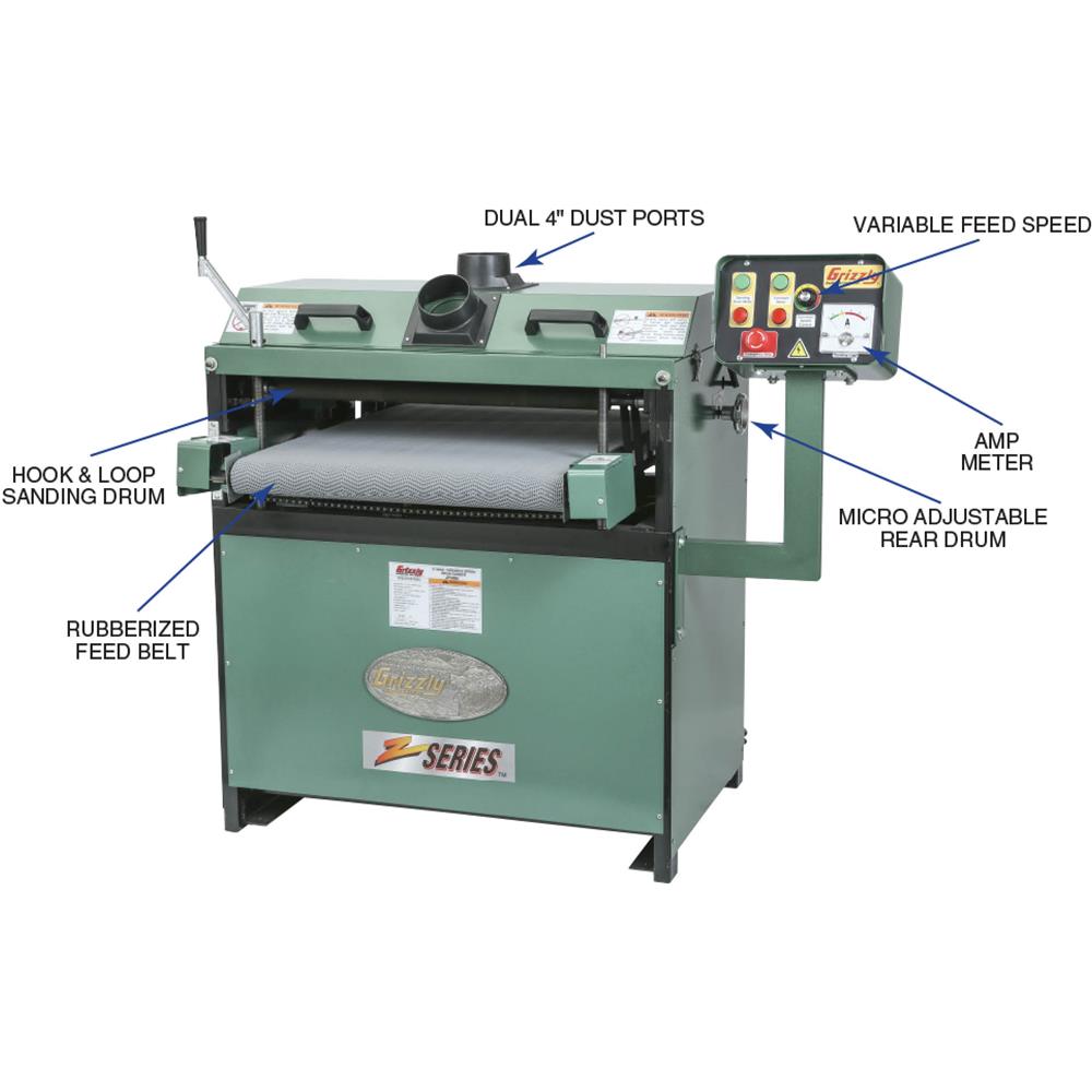 24" 5 HP Variable-Speed Drum Sander