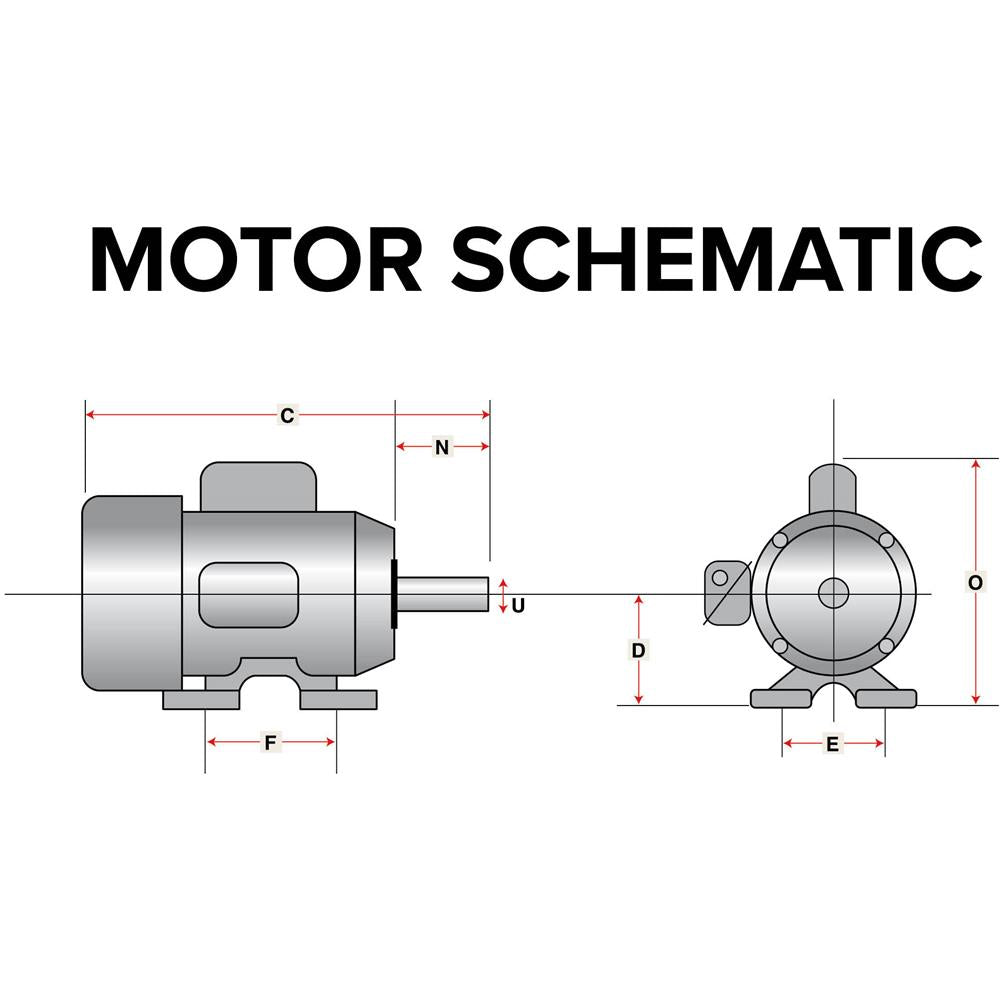 Heavy-Duty Motor 1 HP Single-Phase 3450 RPM TEFC 110V/220V