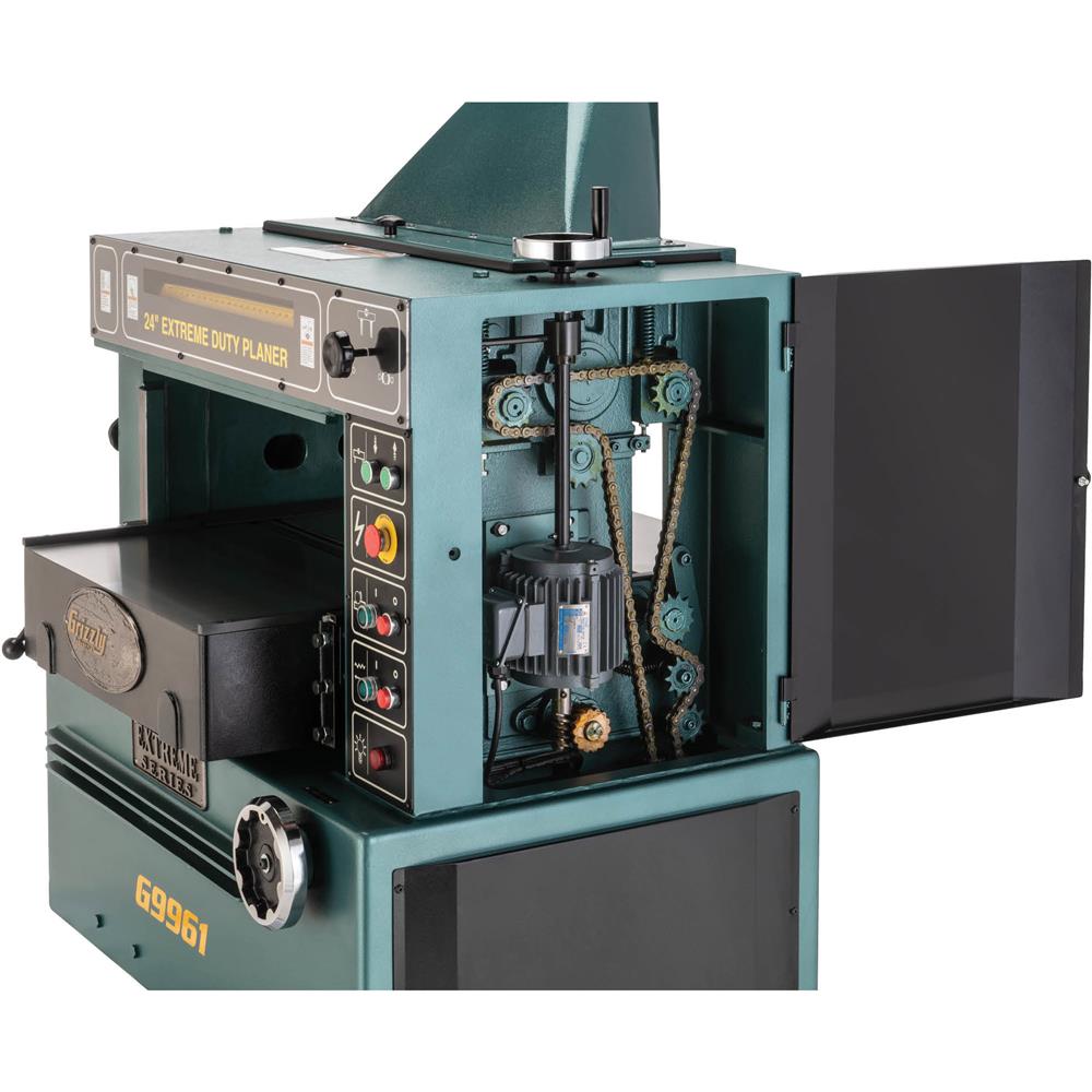 24" 10 HP 3-Phase Industrial Planer w/ Spiral Cutterhead