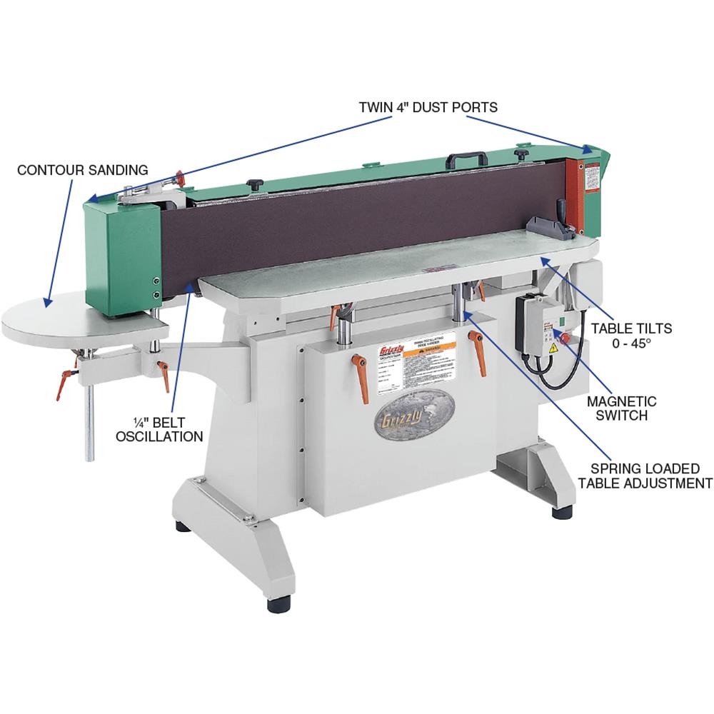 9" x 138-1/2" Industrial Oscillating Edge Sander