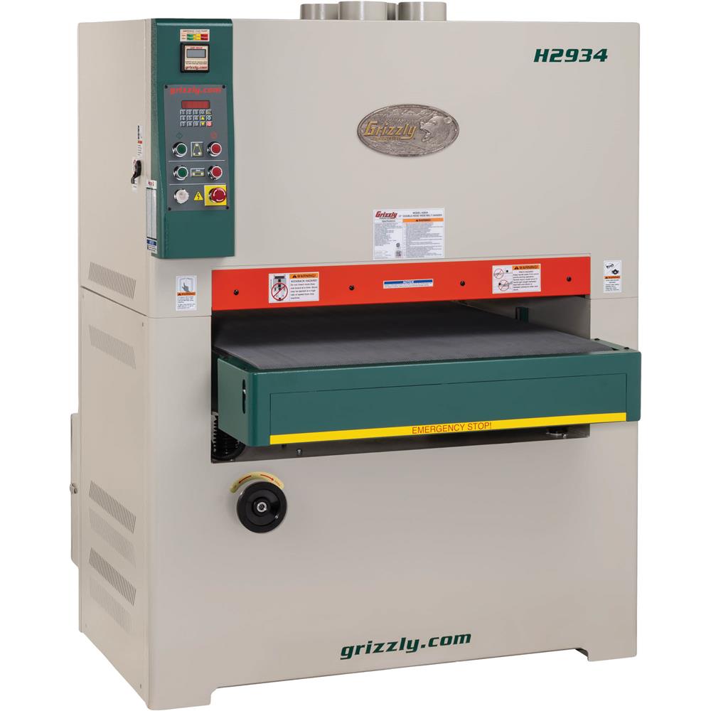 37" 20 HP 3-Phase Double-Head Wide-Belt Sander