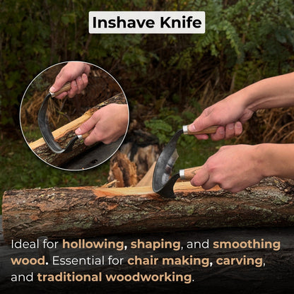 Half-Rounded Drawknife (Inshave) with Leather Sheath, 15 cm (5.9 inches) - Norfolk Wood Shop