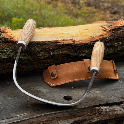 Half-Rounded Drawknife (Inshave) with Leather Sheath, 15 cm (5.9 inches) - Norfolk Wood Shop