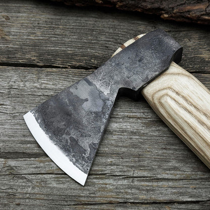 Hand-Forged Bushcraft Hatchet with Leather Back Sheath, 0.74 kg (1.63 lb)