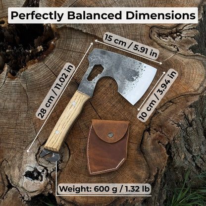 Hand-Forged Camping (Chopping) Axe, 0.6 kg (1.32 Ibs) - Norfolk Wood Shop