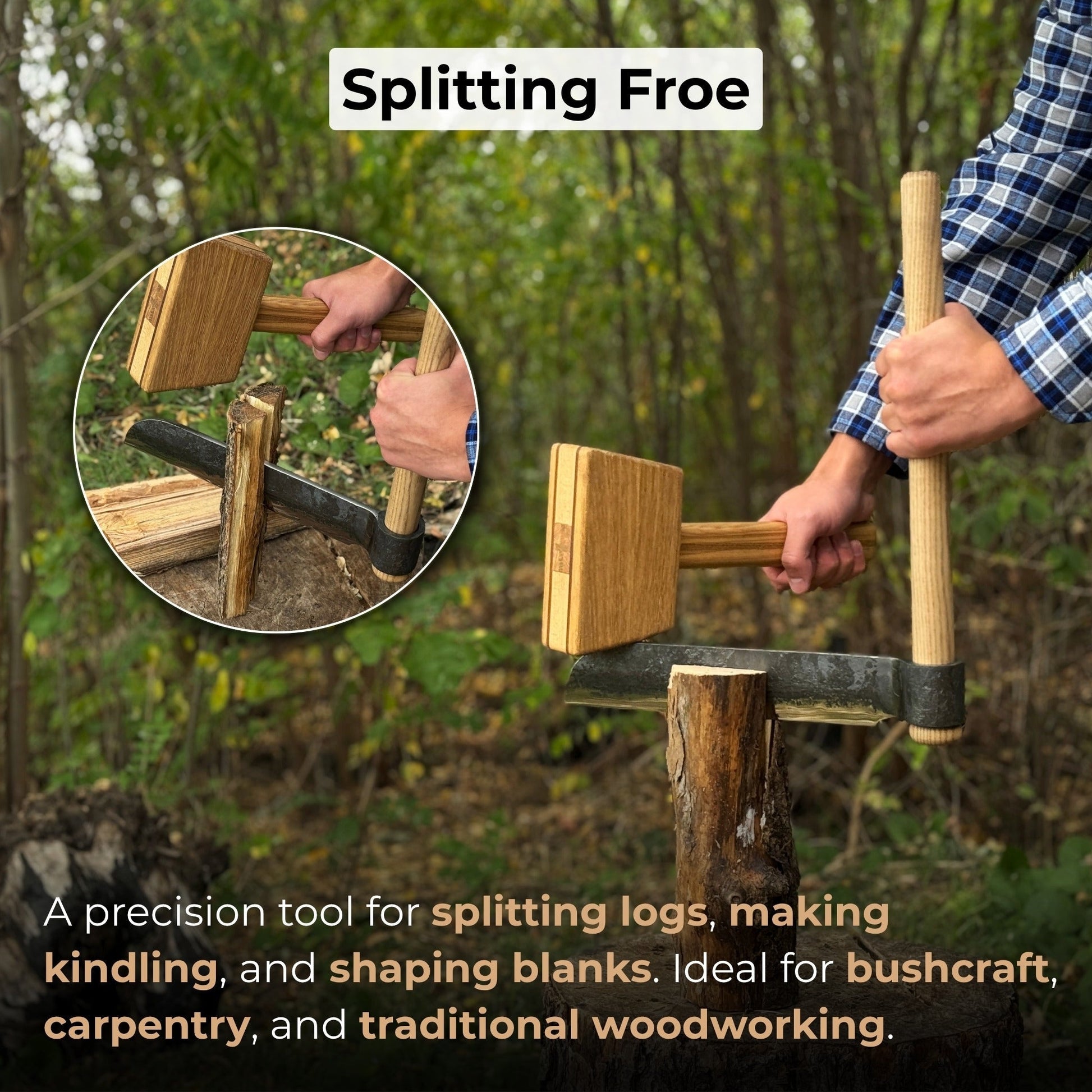 Hand-Forged Splitting Froe, Blade - 25.5 cm (10 inches) - Norfolk Wood Shop
