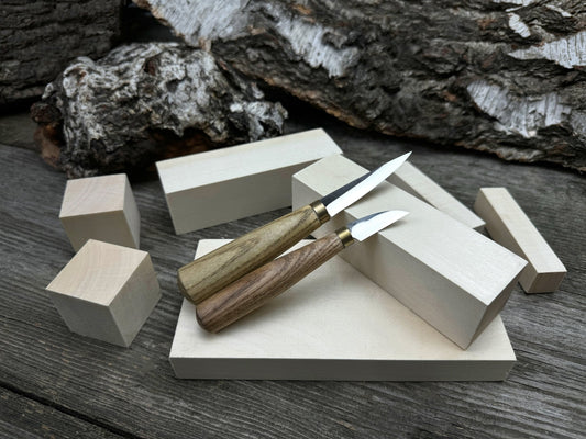 Hand-Forged Wood Carving Tool Set with Wooden Blanks WS8
